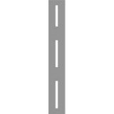 P-6 Linia ostrzegawcza. Linia, w której kreski są dłuższe od przerw, rozdziela pasy ruchu i uprzedza o zbliżaniu się do linii, przez którą przejeżdżanie jest zabronione, lub do miejsca niebezpiecznego