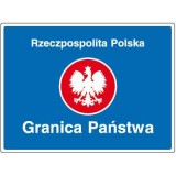F-2a Granica państwa. Informuje o miejscu przekroczenia granicy Rzeczpospolitej Polskiej